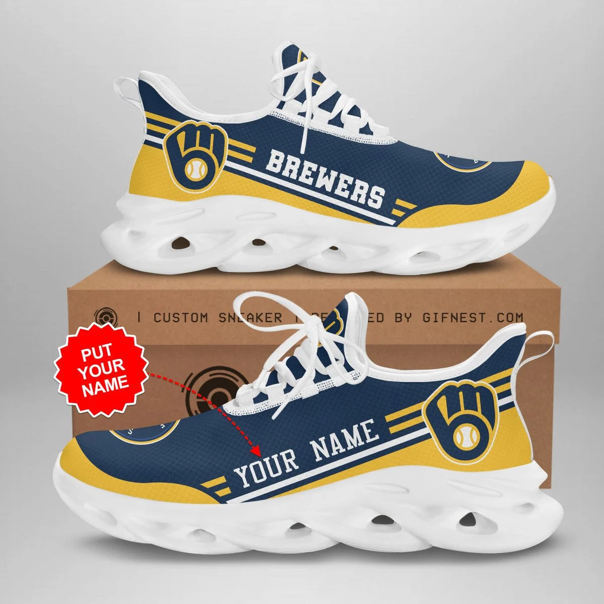 Custom MLB Milwaukee Brewers Custom Name Max Soul Shoes V5 Men Women MS0601