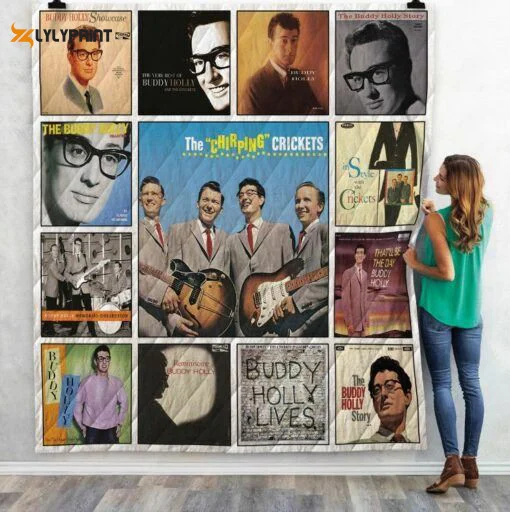 Buddy Holly Quilt Blanket For Fans Home Decor Gift , Soft Quilt, King Size, All Season Cozy Quilt QB0901
