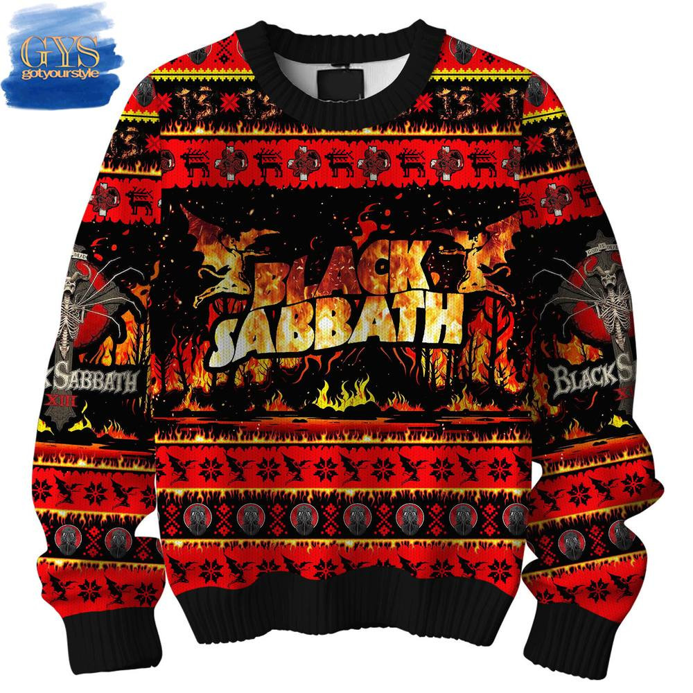 Black Sabbath Burning Demon Limited Edition Ugly Sweater , Cozy Soft Unisex Pullover SW0601