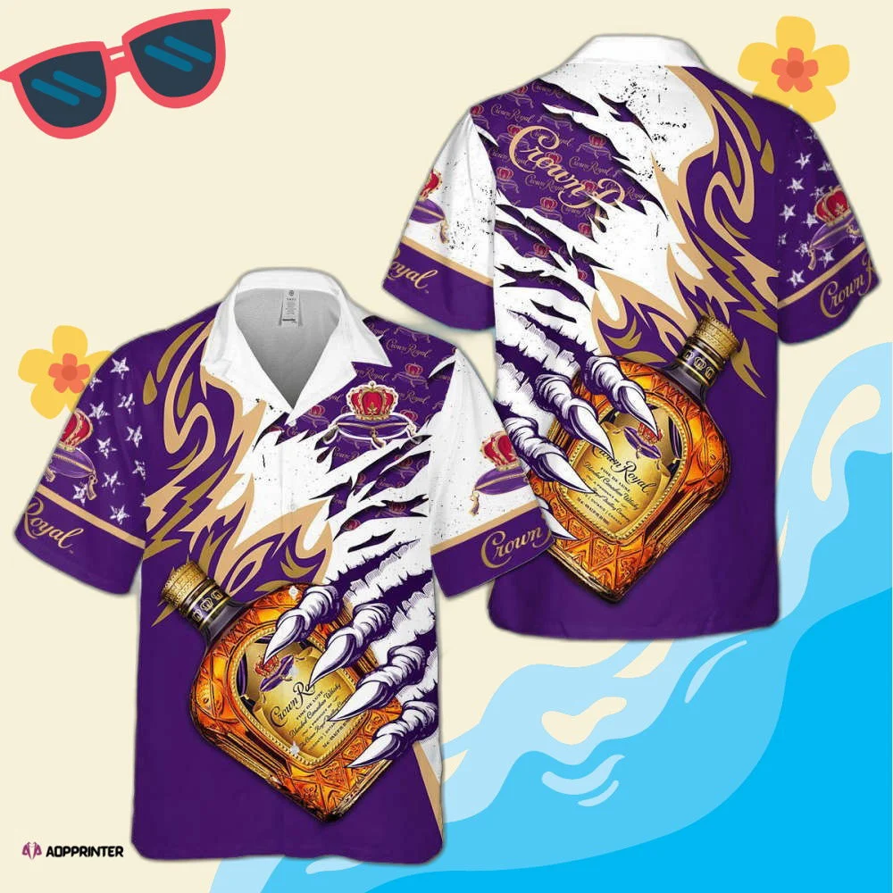 Crown Royal Claws Usa Flag Pattern Hawaiian Shirt Summer Holiday HW0601
