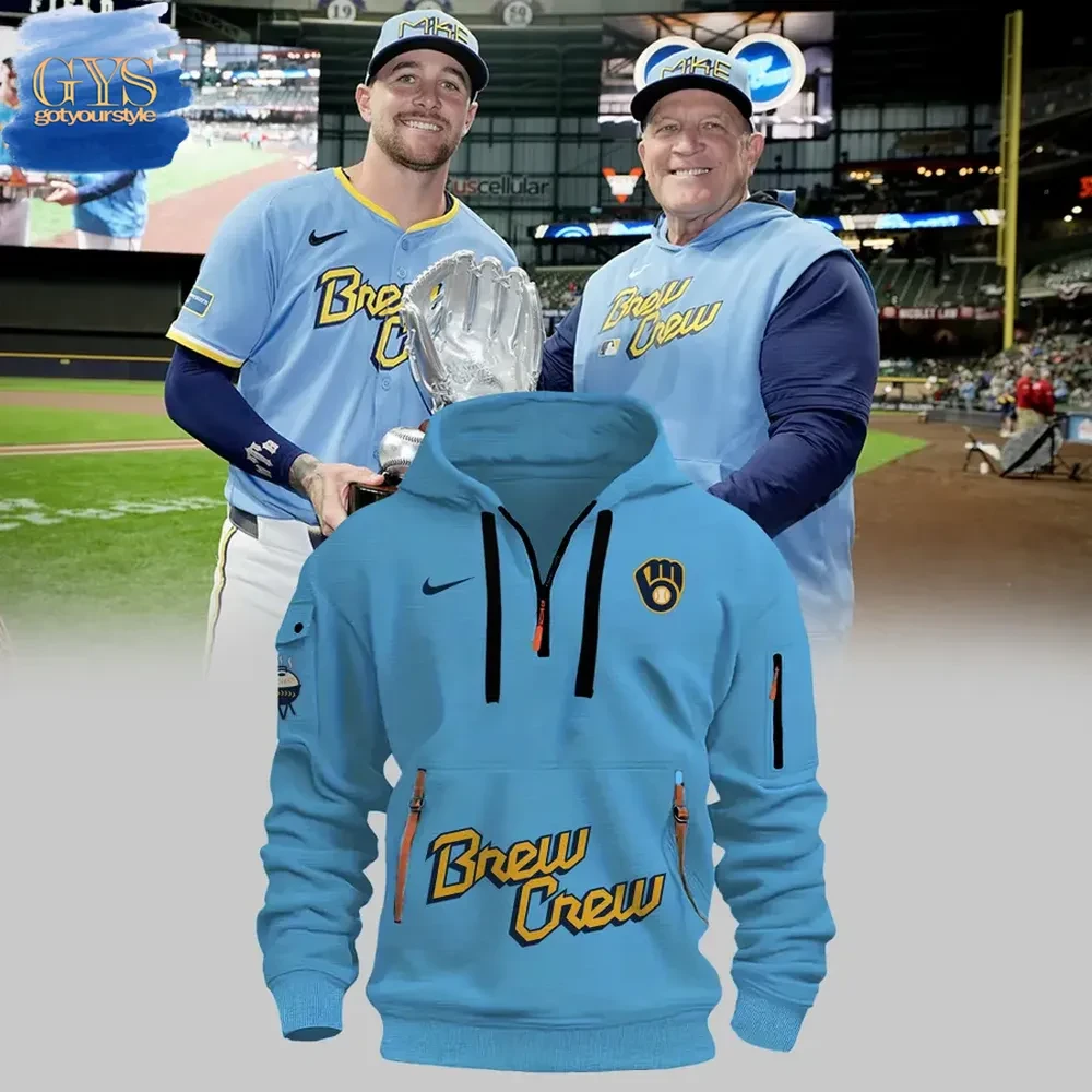 Milwaukee Brewers Special Edition City Connect Quarter Zip Hoodie QTZ0601