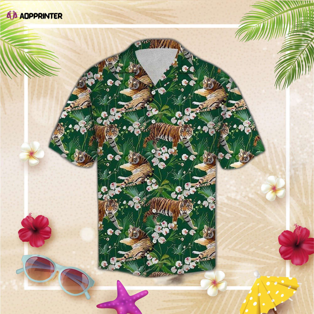 Tiger Tropical Flower Hawaiian Shirt, Gift For Men And Women HW0601