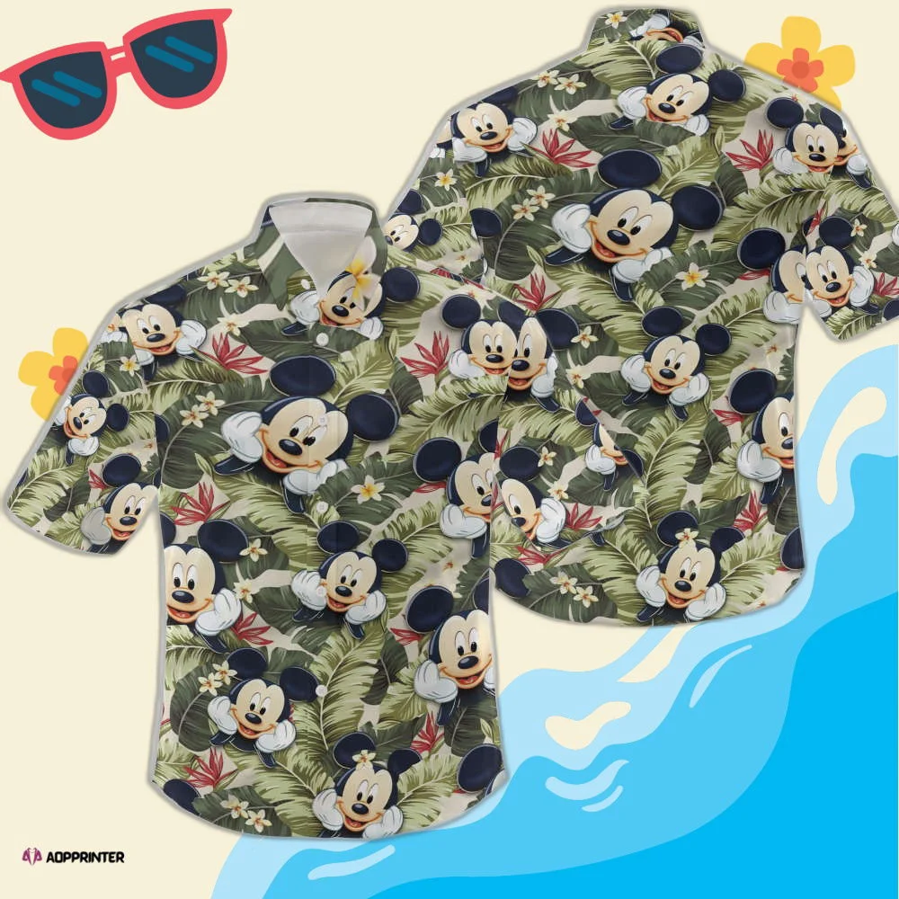 Cute Mickey Mouse Floral Hawaiian Shirts HW0601