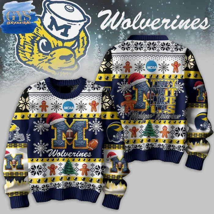 Michigan Wolverines They Not Like Us Ugly Christmas Sweater , Cozy Soft Unisex Pullover SW0601