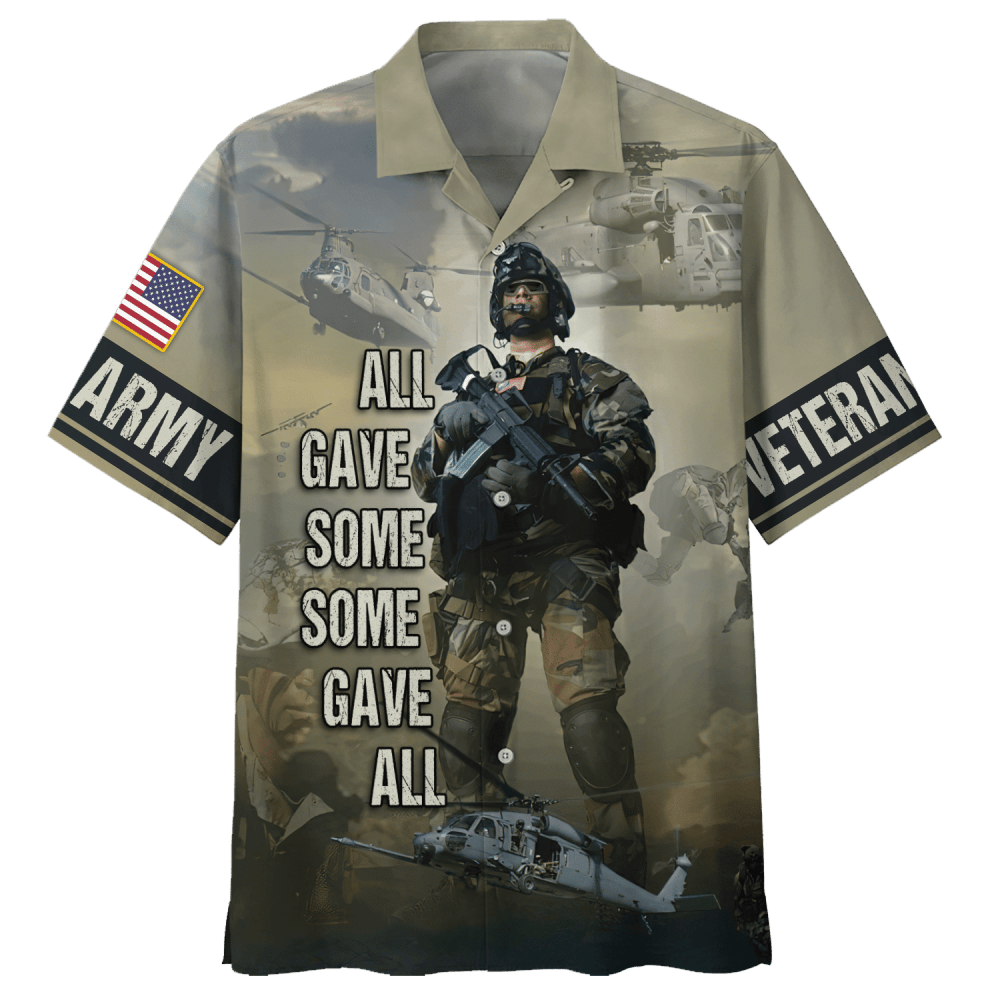 Army All Gave Some Some Gave All Soldier And Helicopter Hawaiian Shirt HW0601