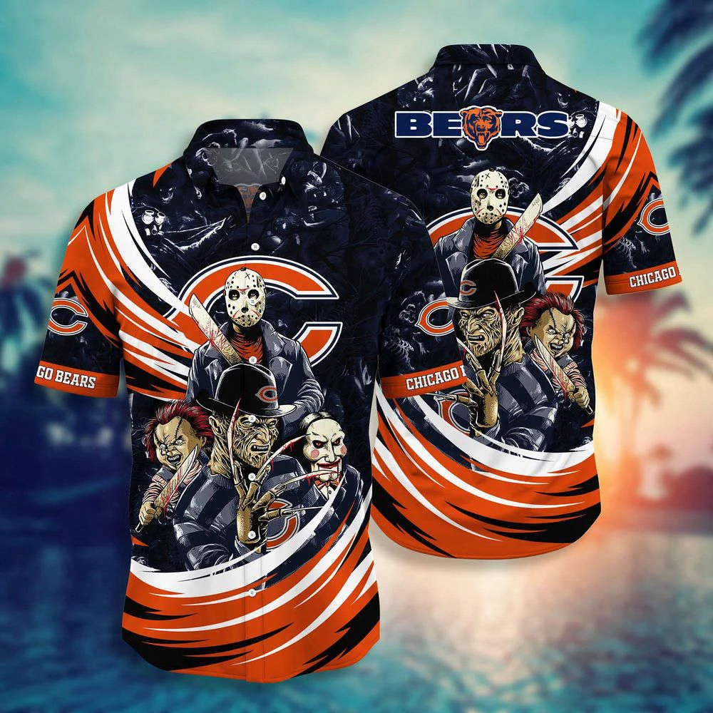 Chicago Bears NFL Halloween Horror Movies Hawaiian Shirts For Men And Women HW0601