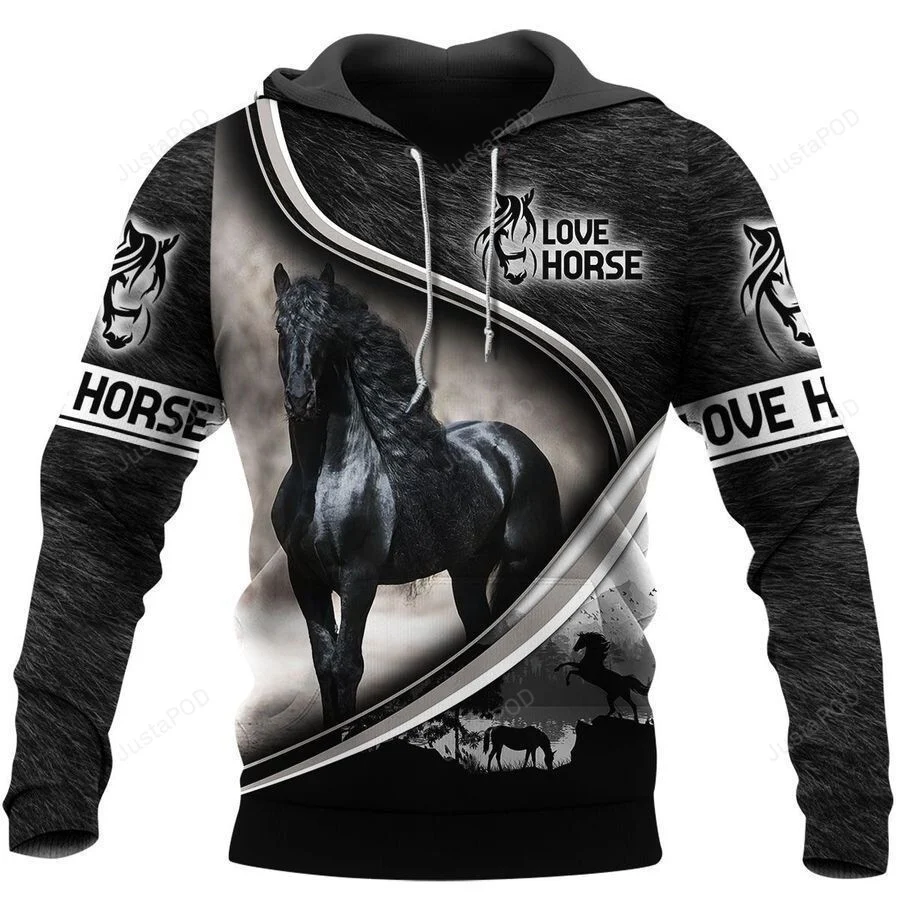 Black Horse 3D All Over Print Hoodie, Zip-up Hoodie HZ0501