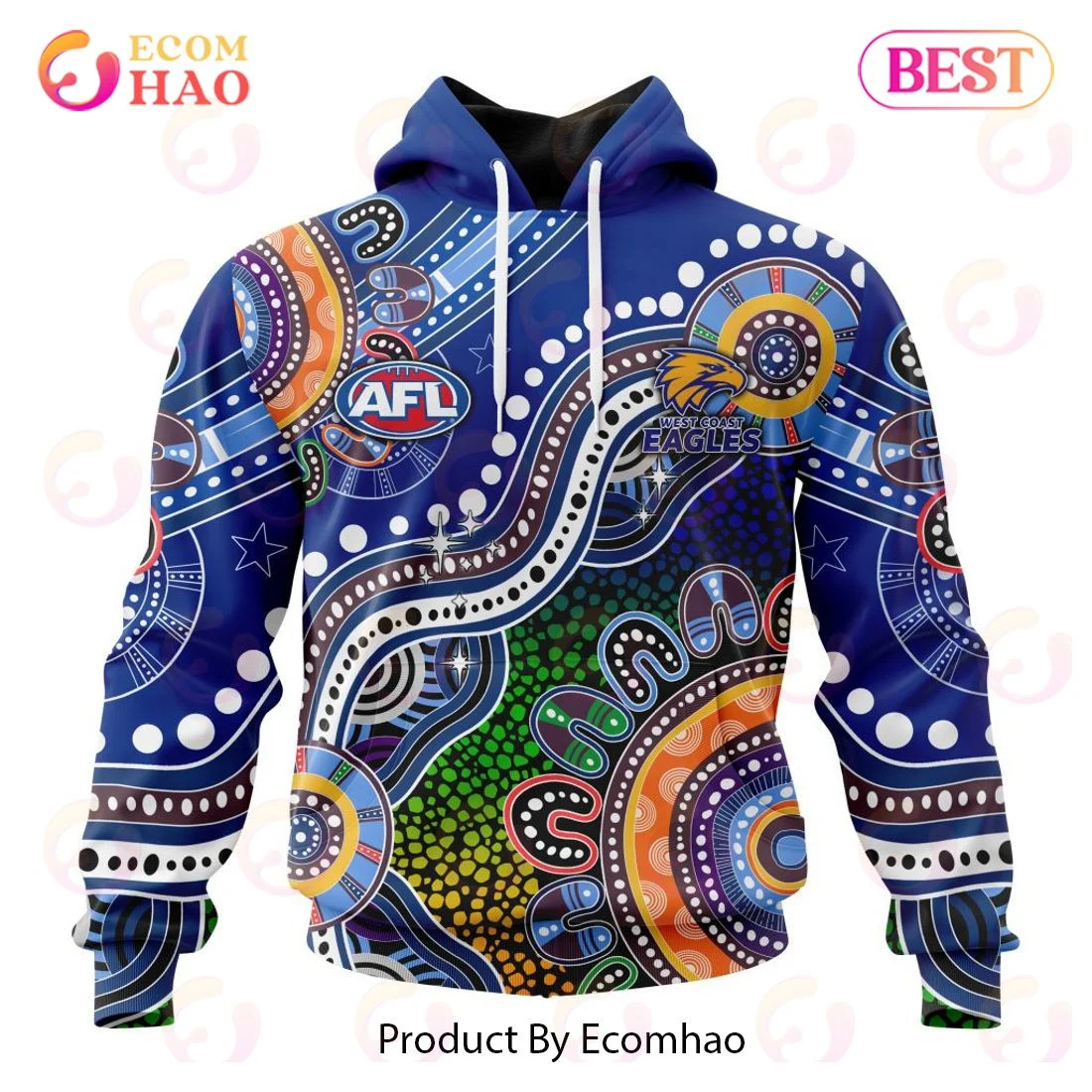 AFL West Coast Eagles Special Indigenous Design 3D Hoodie, Zip Hoodie, Man - Women, Warm, Premium Quality HZ0501