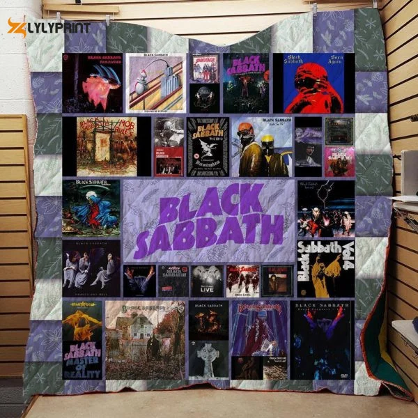 Black Sabbath Album Collections 3D Customized Quilt Blanket For Fans Home Decor Gift ,  Soft Quilt, King Size, All Season Cozy Quilt QB0901