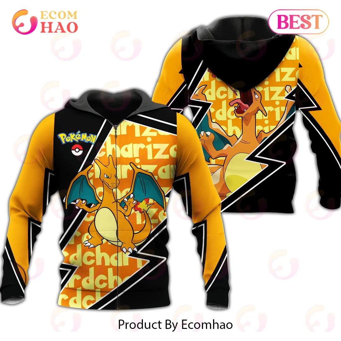 Charizard Zip Hoodie Costume Pokemon, Zip Hoodie, Man – Women, Warm, Premium Quality HZ0501