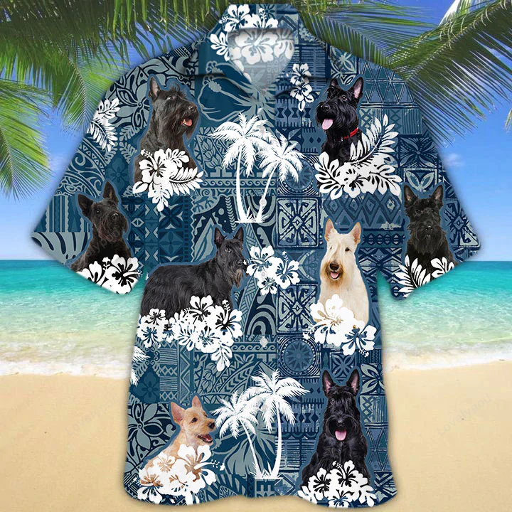Scottish Terrier Hawaiian Shirt, Gift For Men Women, Flowers Aloha Shirt For Dog Lovers HW0601