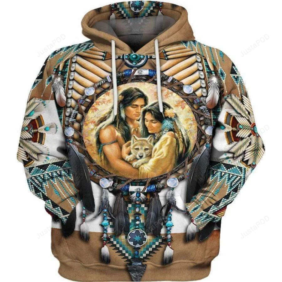 Feather Native Motifs Couple 3D All Print Hoodie, Zip- Up Hoodie HZ0501