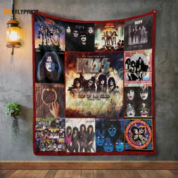 Kiss Rock Band ,kiss Rock Band Albums Cover Thank You For Fans Home Decor Gift , Soft Quilt, King Size, All Season Cozy Quilt QB0901
