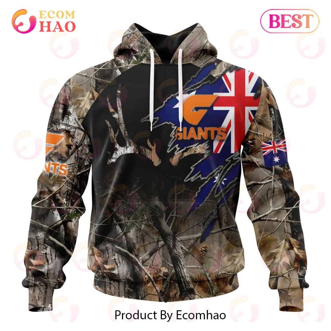 AFL Greater Western Sydney Giants Special Camo Realtree Hunting 3D Hoodie, Zip Hoodie, Man - Women, Warm, Premium Quality HZ0501