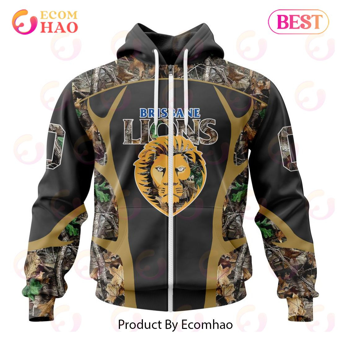 AFL Brisbane Lions Special Camo Hunting Design 3D Hoodie, Zip Hoodie, Man - Women, Warm, Premium Quality HZ0501