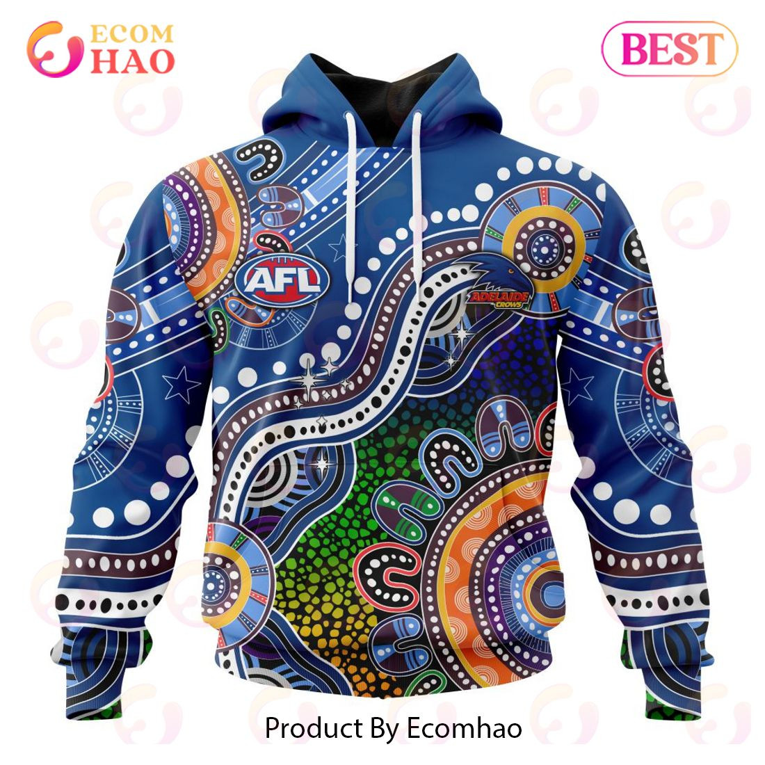 AFL Adelaide Crows Special Indigenous Design 3D Hoodie, Zip Hoodie, Man - Women, Warm, Premium Quality HZ0501