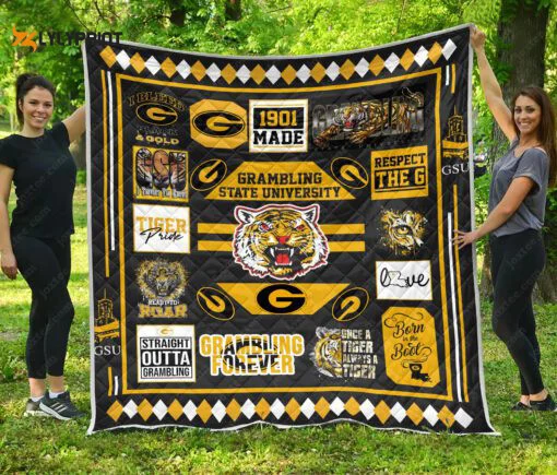 Grambling State Tigers Quilt Blanket For Fans Home Decor Gift ,  Soft Quilt, King Size, All Season Cozy Quilt QB0901
