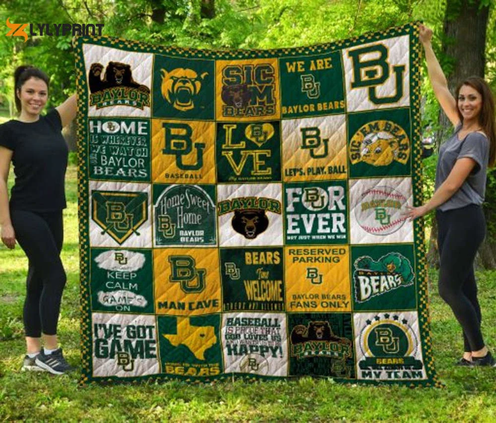 Baylor Bears 3 Quilt Blanket For Fans Home Decor Gift ,  Soft Quilt, King Size, All Season Cozy Quilt QB0901
