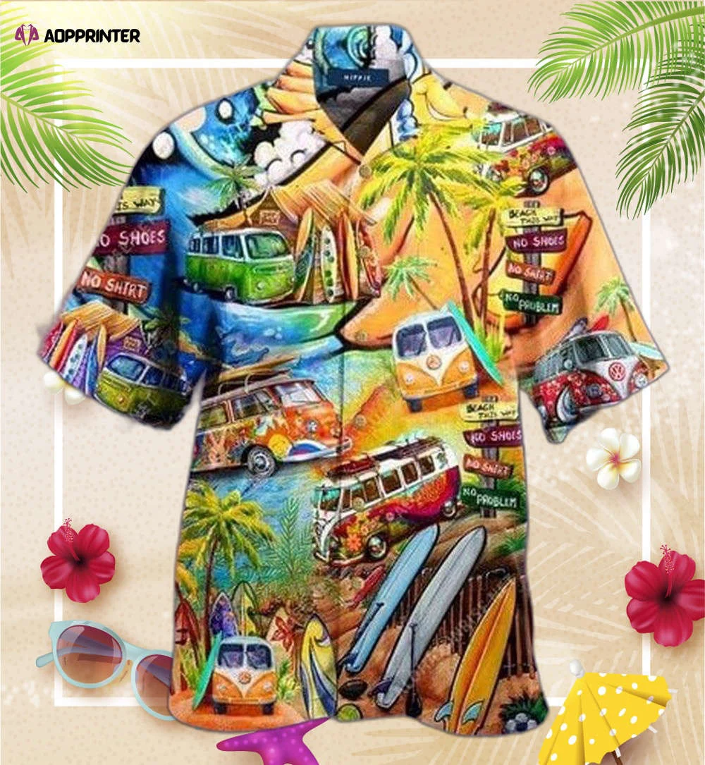 Amazing Happy As A Hippie In A WW Bus Unisex Hawaiian Shirt, Gift For Men And Women HW0601