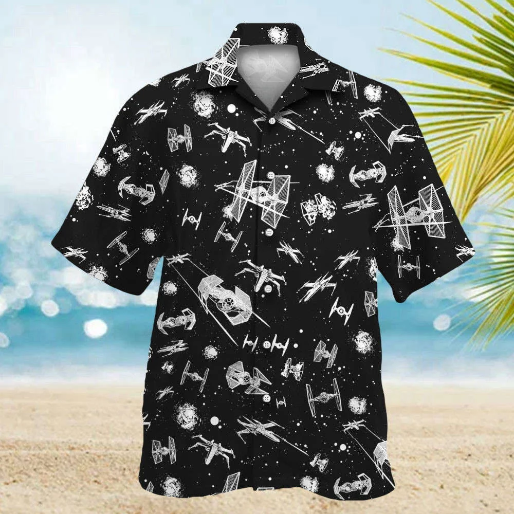 Star Wars Spacecraft Pattern Hawaiian Shirt Shorts Summer 2023 Hot HW0601