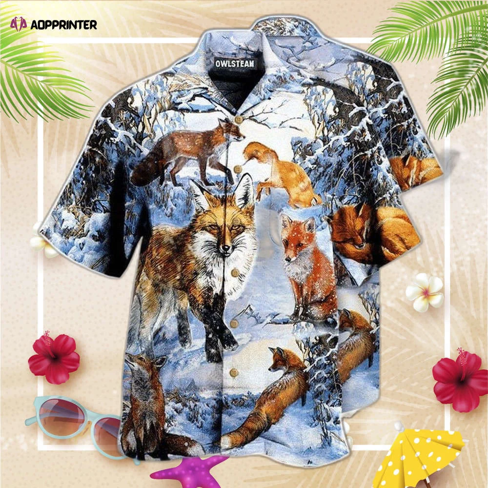 Fox In Snow Hawaiian Shirt, Gift For Men And Women HW0601