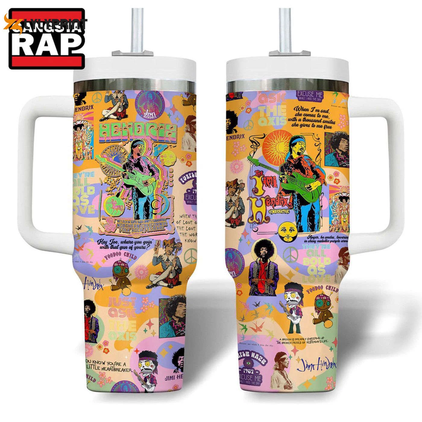Jimi Hendrix Experience Music Stanley Tumbler 40oz Rock Your Drinks in Style 0501TB40