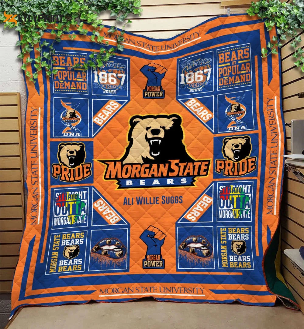 Morgan State Bears Quilt Blanket For Fans Home Decor Gift , Soft Quilt, King Size, All Season Cozy Quilt QB0901