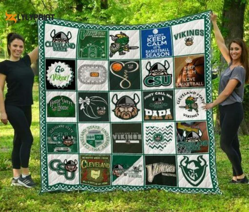 Cleveland State Quilt Blanket For Fans Home Decor Gift ,  Soft Quilt, King Size, All Season Cozy Quilt QB0901