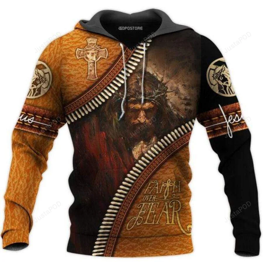 Faith Over Fear Jesus 3D All Print Hoodie, Zip- Up Hoodie HZ0501