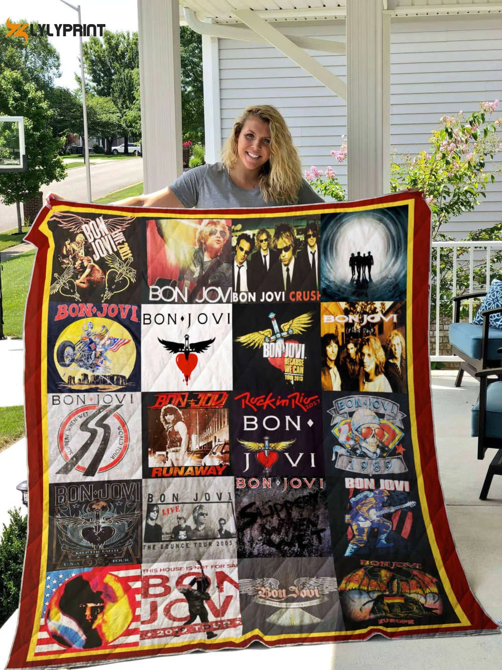 Bon Jovi 1 Quilt Blanket For Fans Home Decor Gift , Soft Quilt, King Size, All Season Cozy Quilt QB0901