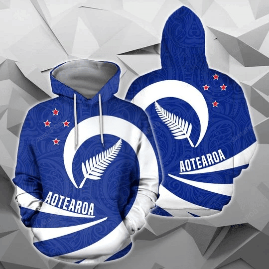 Aotearoa Blue 3D All Over Printed Hoodie, Zip- Up Hoodie HZ0501