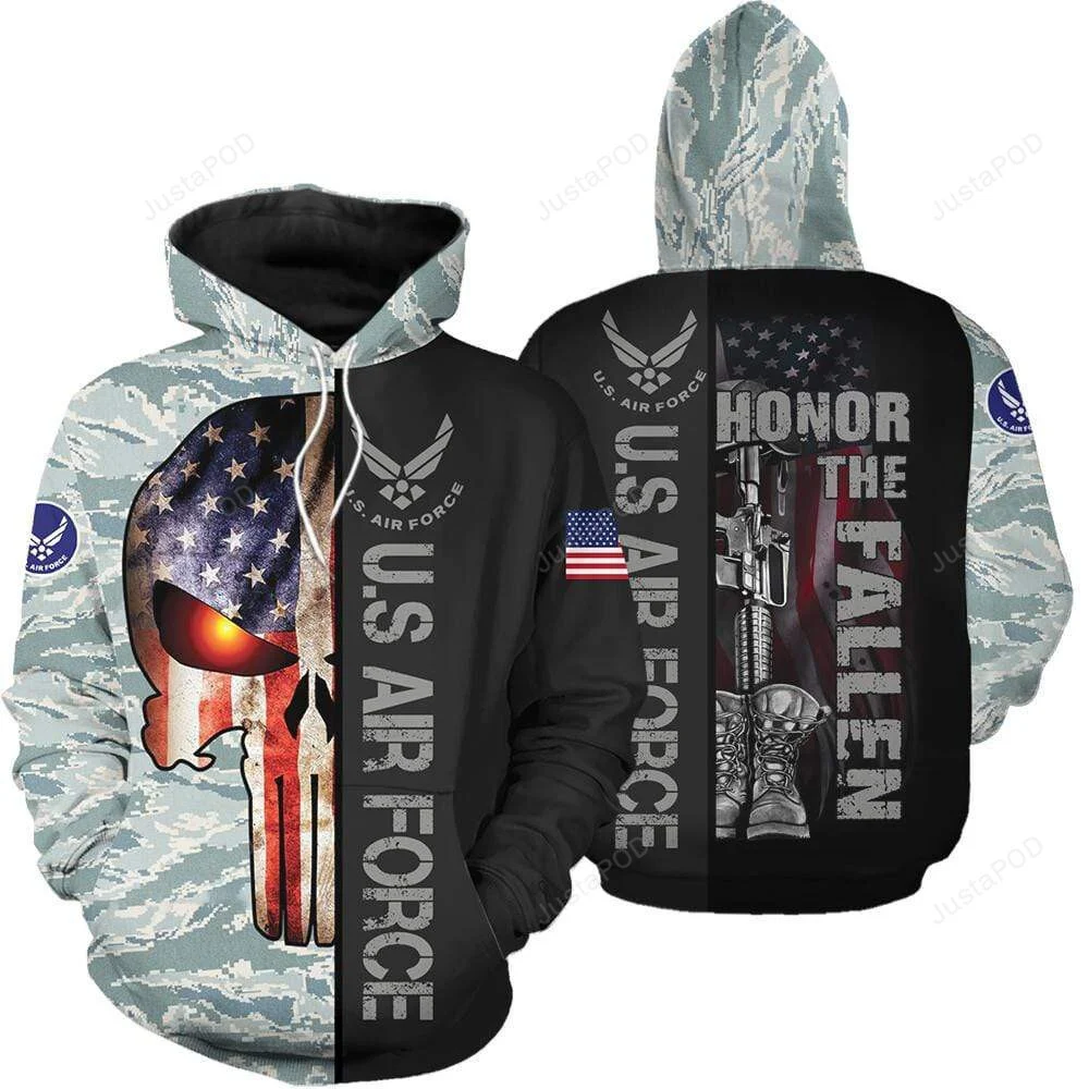 Honor The Fallen US Air Force 3D All Print Hoodie, Zip- Up Hoodie HZ0501