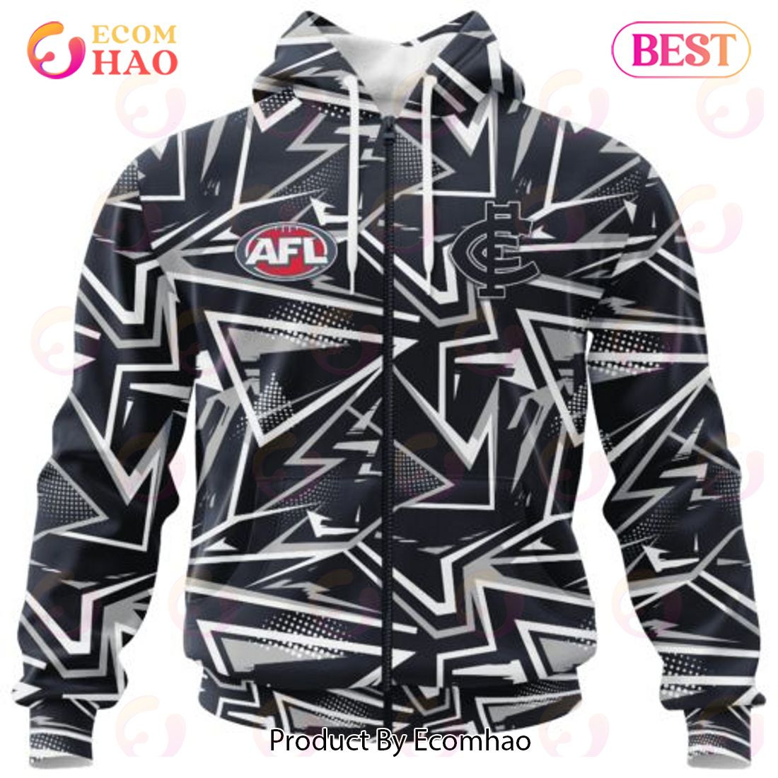 AFL Carlton Football Club Special Abstract Design Hoodie, Zip Hoodie, Man - Women, Warm, Premium Quality HZ0501