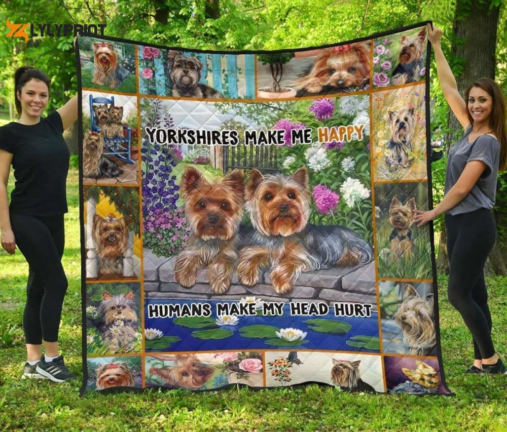Yorkshire Terrier Can Be Your Candy Lover 3D Customized Quilt ,  Soft Quilt, King Size, All Season Cozy Quilt QB0901