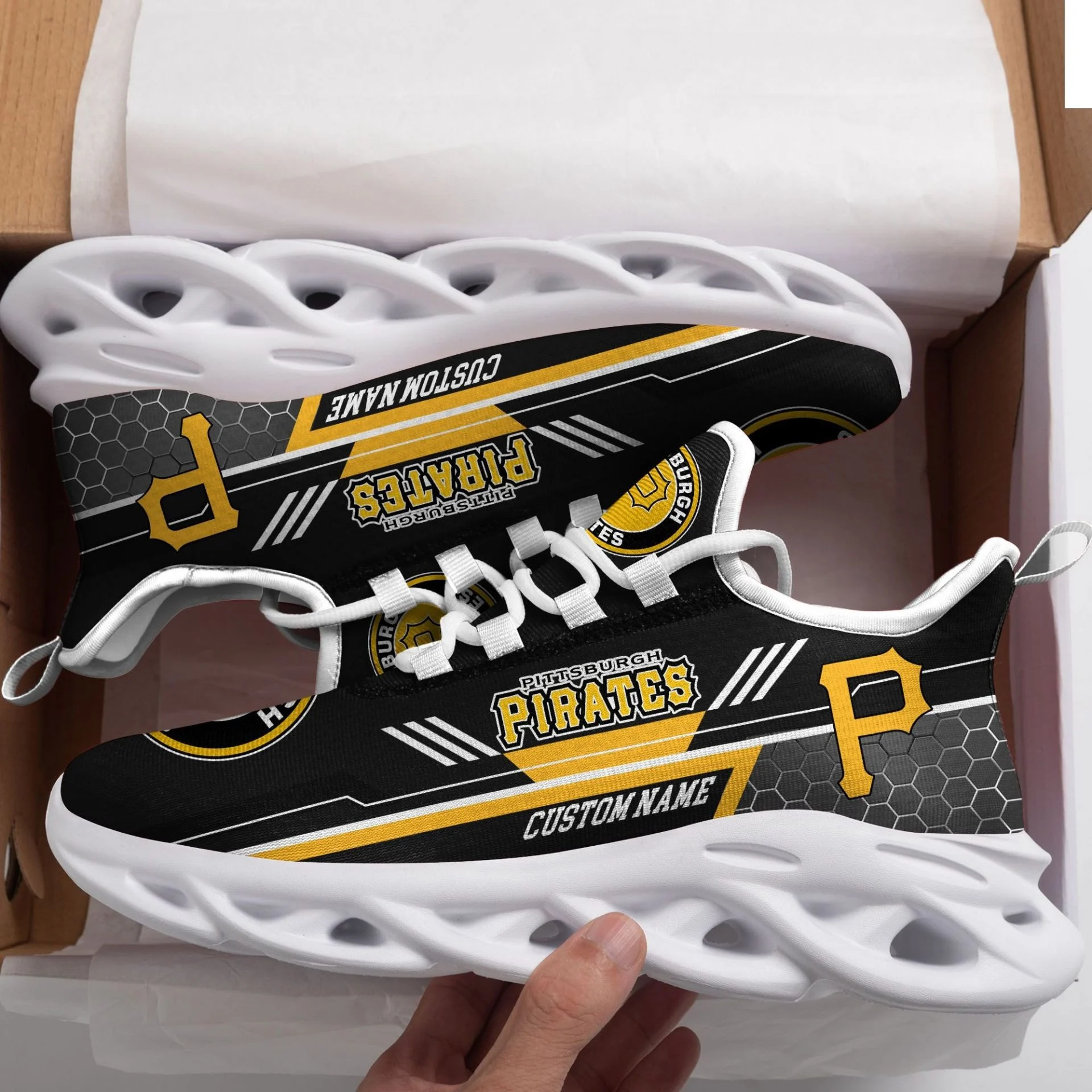 Custom MLB Pittsburgh Pirates Custom Name Max Soul Shoes V5 Men Women MS0601