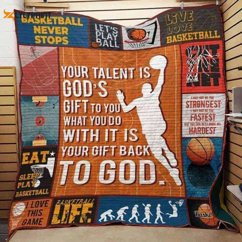 Let Play Basketball 3D Customized Quilt , Soft Quilt, King Size, All Season Cozy Quilt QB0901