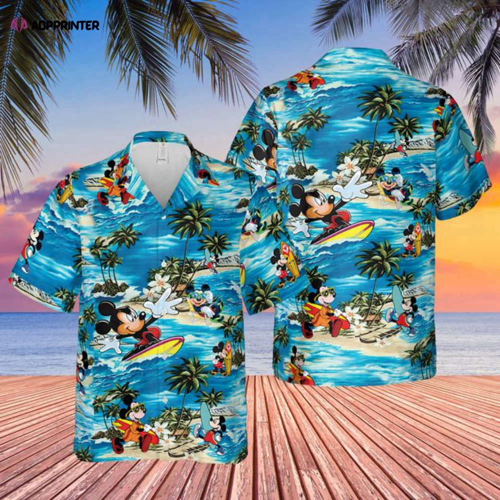 Disney Mickey Mouse Hawaiian Shirt, Mickey Mouse Hawaiian Shirt Summer Button Up HW0601