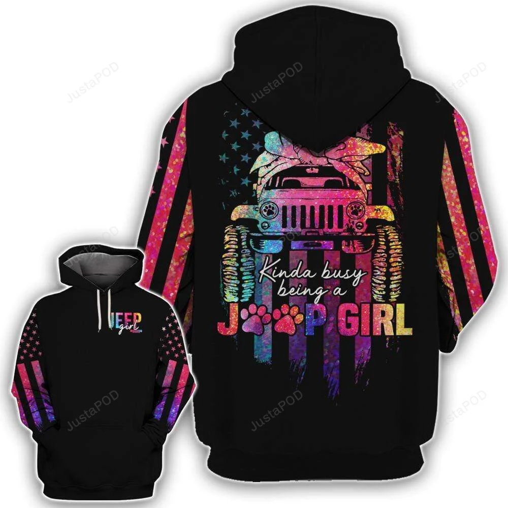 Jeep Dog Girl Busy 3D All Print Hoodie, Zip- Up Hoodie HZ0501