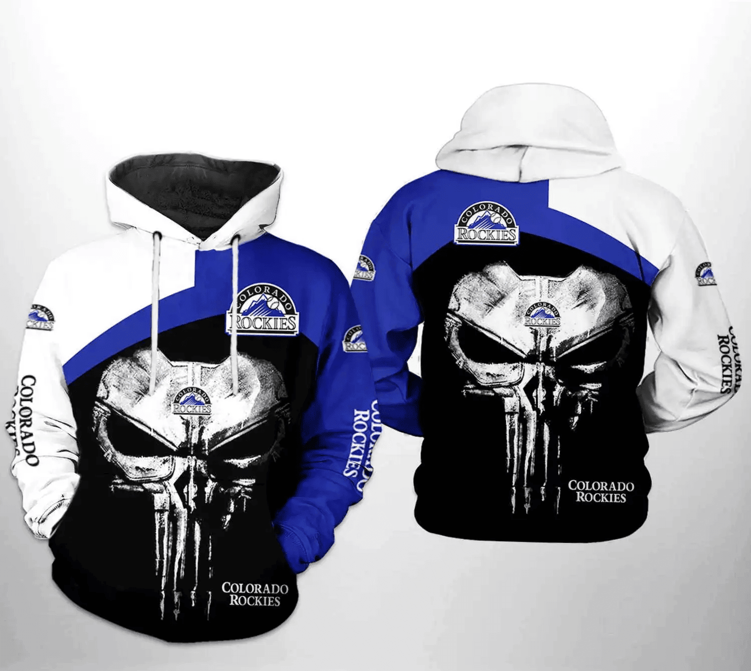 Colorado Rockies Skull Punisher 3D Hoodie – Stylish Zipper AOP Shirt HZ0501
