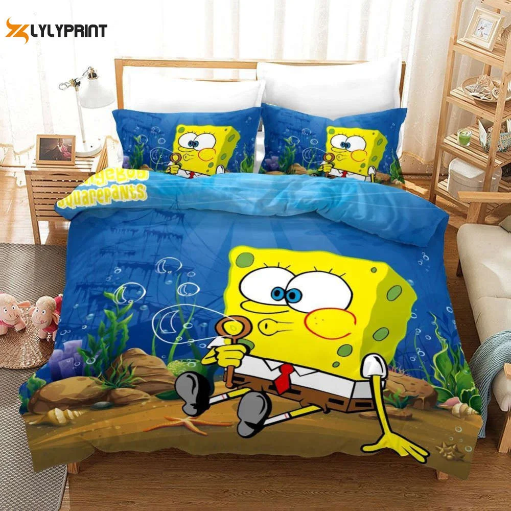 Spongebob Squarepants Duvet Quilt Bedding Set 268 , Soft Quilt, King Size, All Season Cozy Quilt QB0901