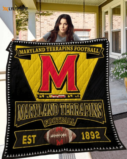 Maryland Terrapins Quilt Blanket For Fans Home Decor Gift , Soft Quilt, King Size, All Season Cozy Quilt QB0901