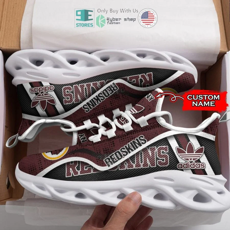 NFL Washington Redskins Custom Name Brown White Max Soul Shoes Men and Women MS0601