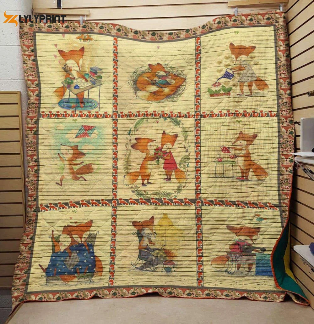 Fox 3D Customized Quilt Blanket For Fans Home Decor Gift ,  Soft Quilt, King Size, All Season Cozy Quilt QB0901