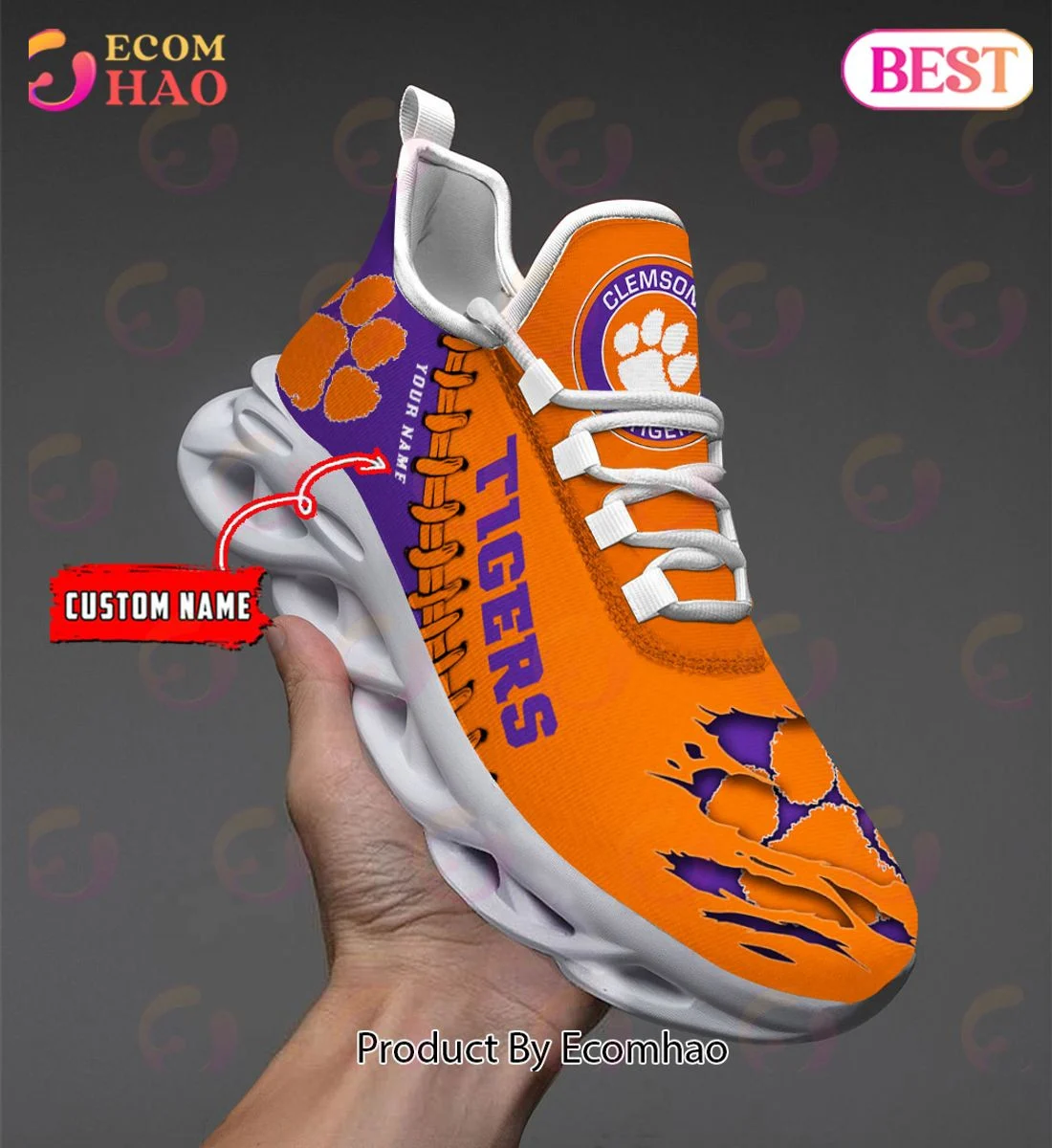 Clemson Tigers Max Soul Shoes Custom Name  Unisex sneakers MS0601