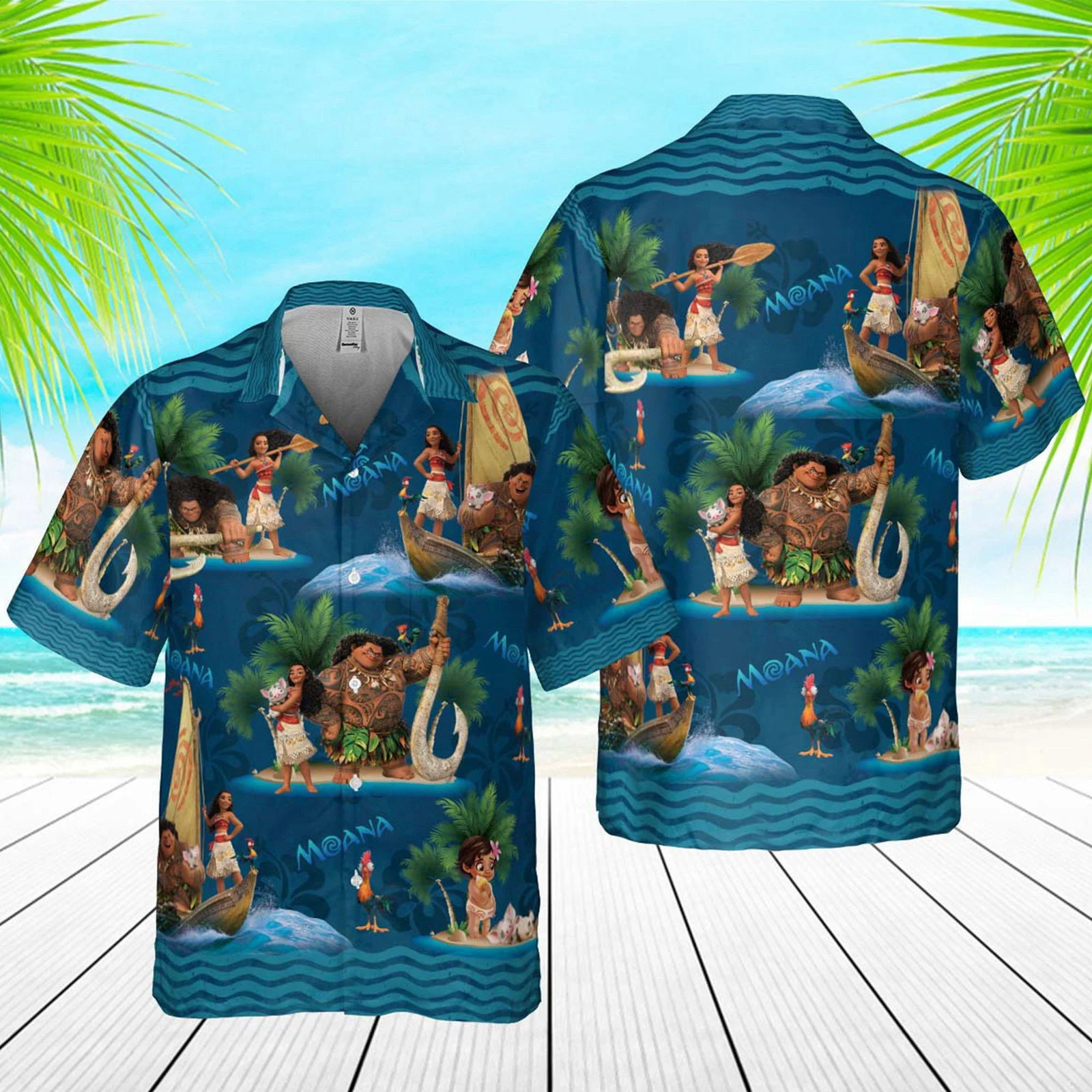 Moana And Maui Disney Hawaiian Shirt Disneyland Trip Hawaiian HW0601