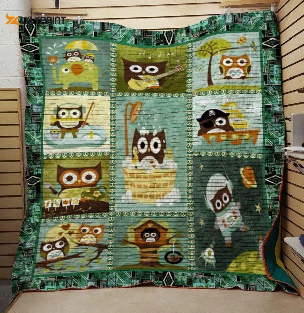 Owl Take Shower 3D Customized Quilt Blanket Gift For Home Decor ,  Soft Quilt, King Size, All Season Cozy Quilt QB0901