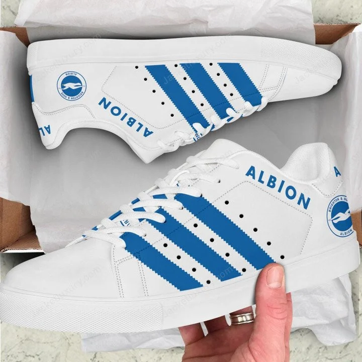 Custom Brighton & Hove Albion FC White Blue Stan Smith Shoes for Men Women, Trendy Style Sneakers ST0801