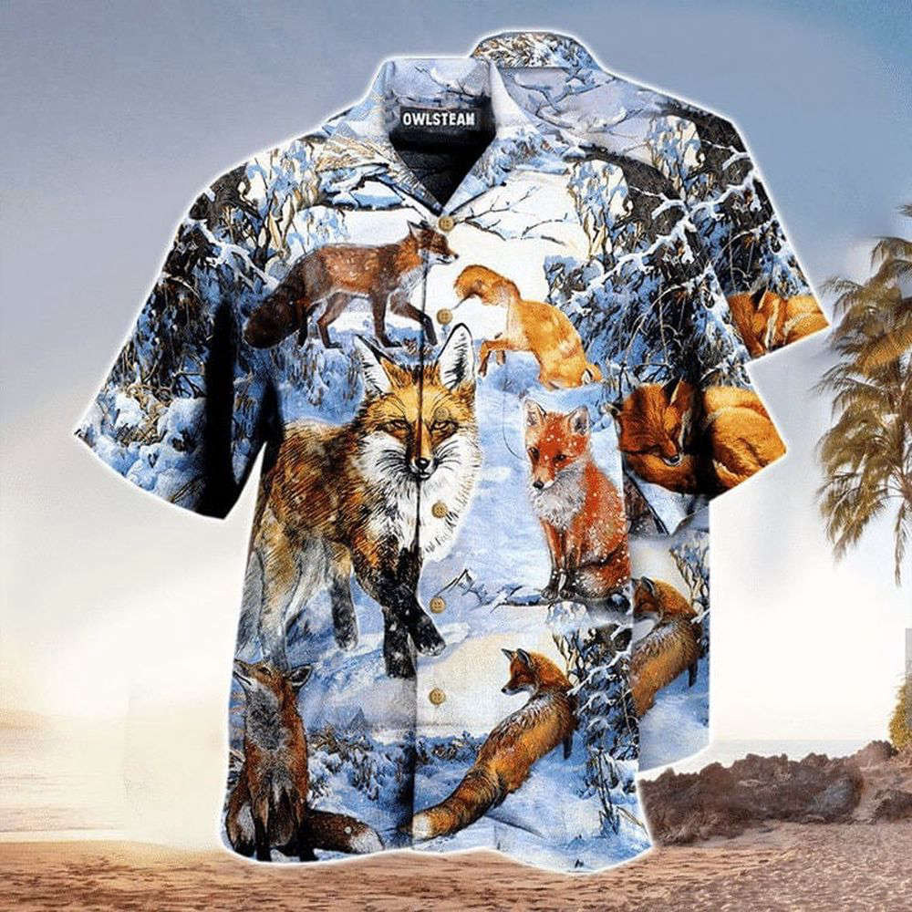 Fox In Snow Hawaiian Shirt, Gift For Men And Women HW0601