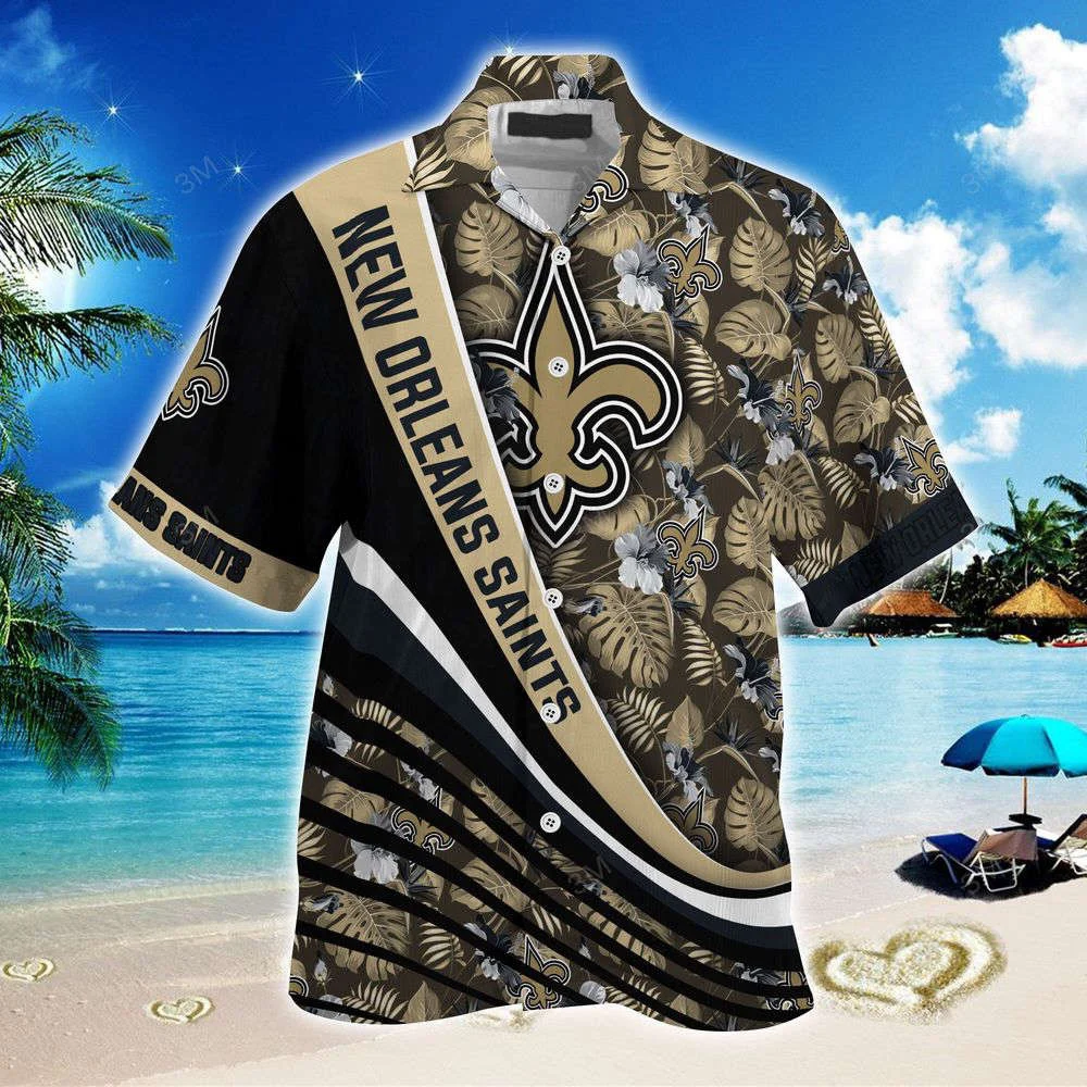 New Orleans Saints NFL-Summer Hawaii Shirt With Tropical Flower Pattern For Fans HW0601