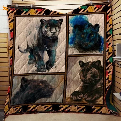 Panther 3D Customized Quilt , Soft Quilt, King Size, All Season Cozy Quilt QB0901